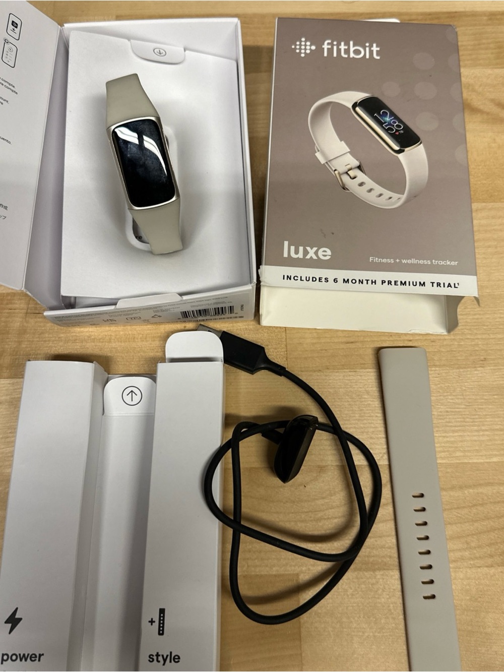 fitbit Luxe Fitness & Wellness Tracker in light beige band